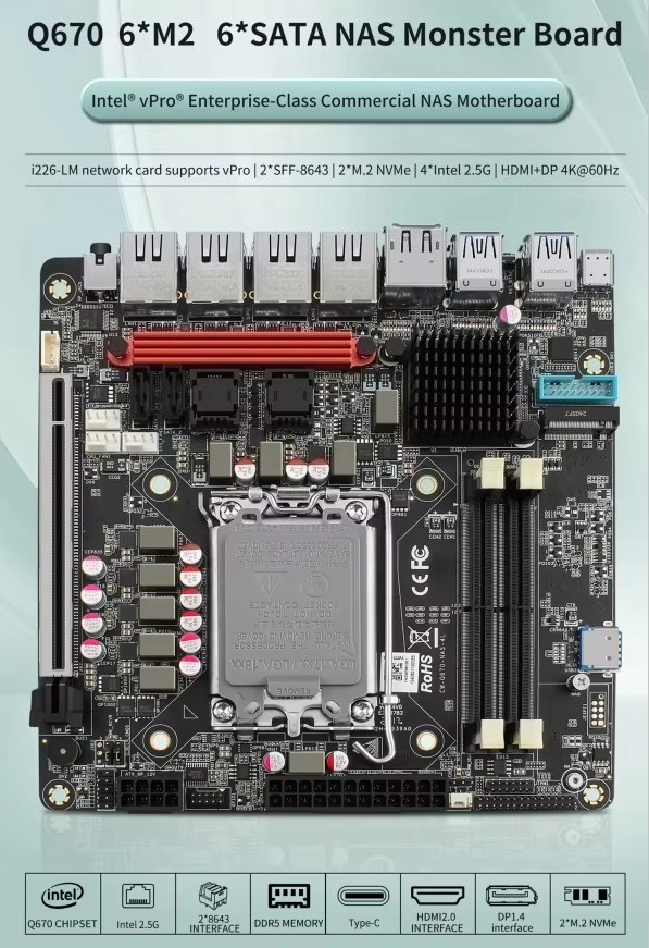 Intel VPro Q670 NAS Anakartı M - Lga 1700 Ddr5 Itx Motherboard incelemesi ve fiyatı