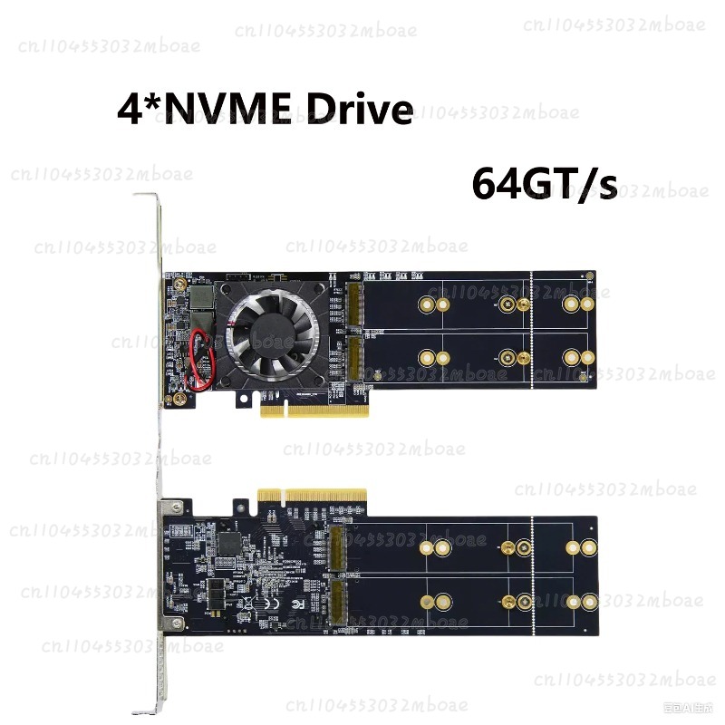 PEX8747 Çip PCIe 3.0 X8 Dörtlü - Quad M.2 Nvme Pcie Bifurcation Card incelemesi ve fiyatı