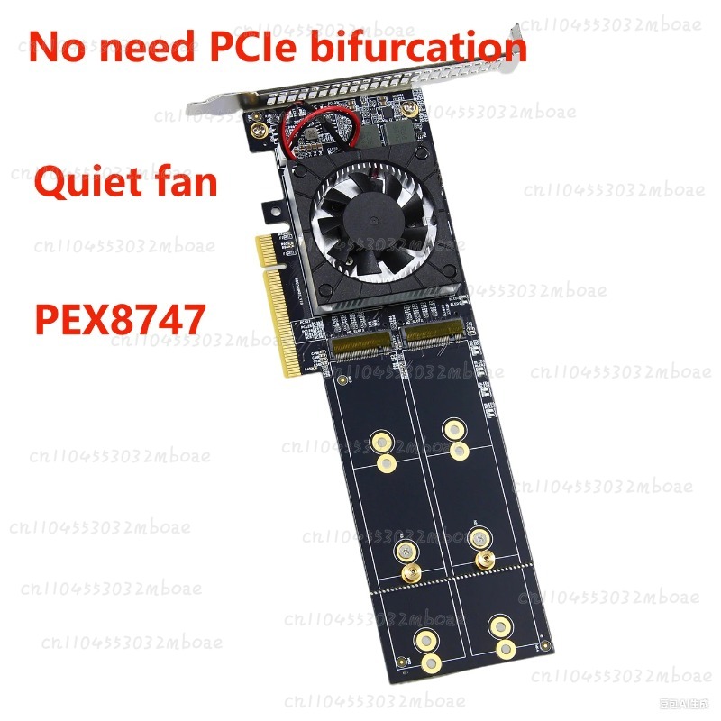 PEX8747 Çip PCIe 3.0 X8 Dörtlü - Quad M.2 Nvme Pcie Bifurcation Card incelemesi ve fiyatı