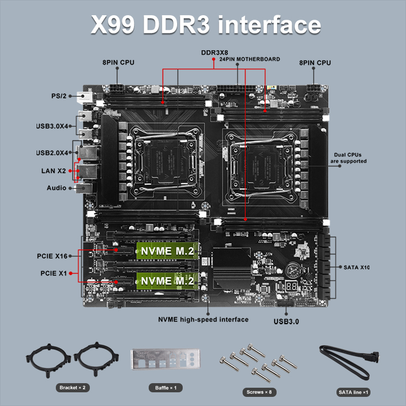 X99 Çift soketli Cpu Anakart L - X99 Dual Cpu Motherboard Combo incelemesi ve fiyatı